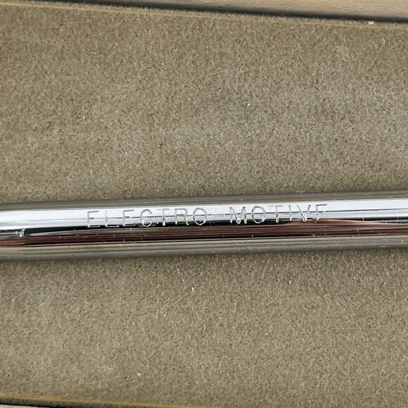 Garland Bubble Top Logo Vintage Ball Point Advertising Pen Chrome Electro Motive - Picture 2 of 16